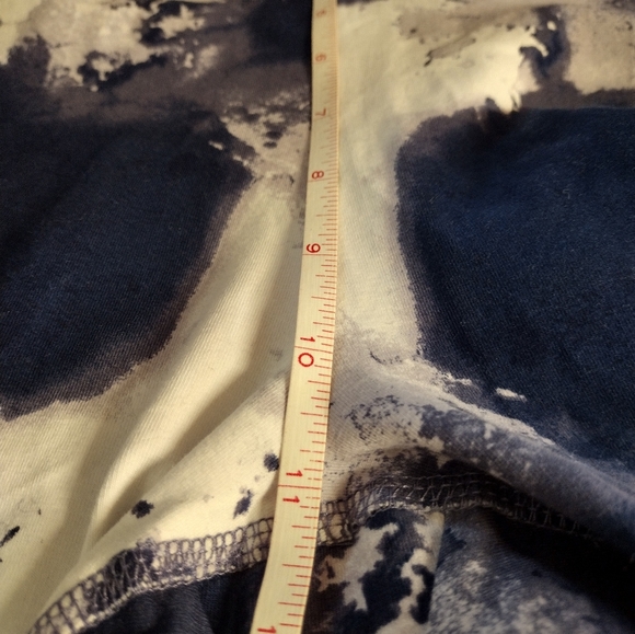 #0361 XL (Tag 1X runs small) NWT TOMMY HILFIGER Blue/Wht Tie Dye Jersey Leggings - Picture 15 of 16